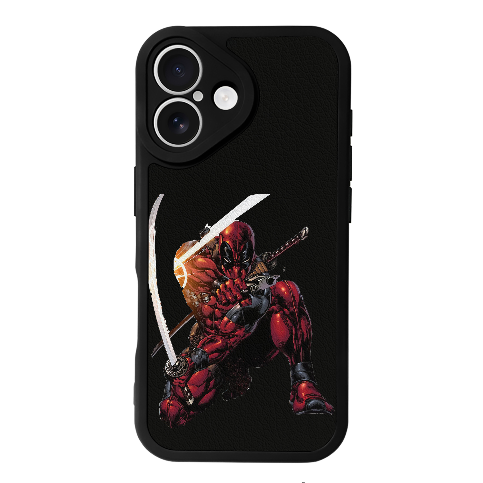 （画像用） Deadpool デッドプール 【iPhone 16シリーズ対応】シリコンスマホケース（レザー調） 材質：シリコン